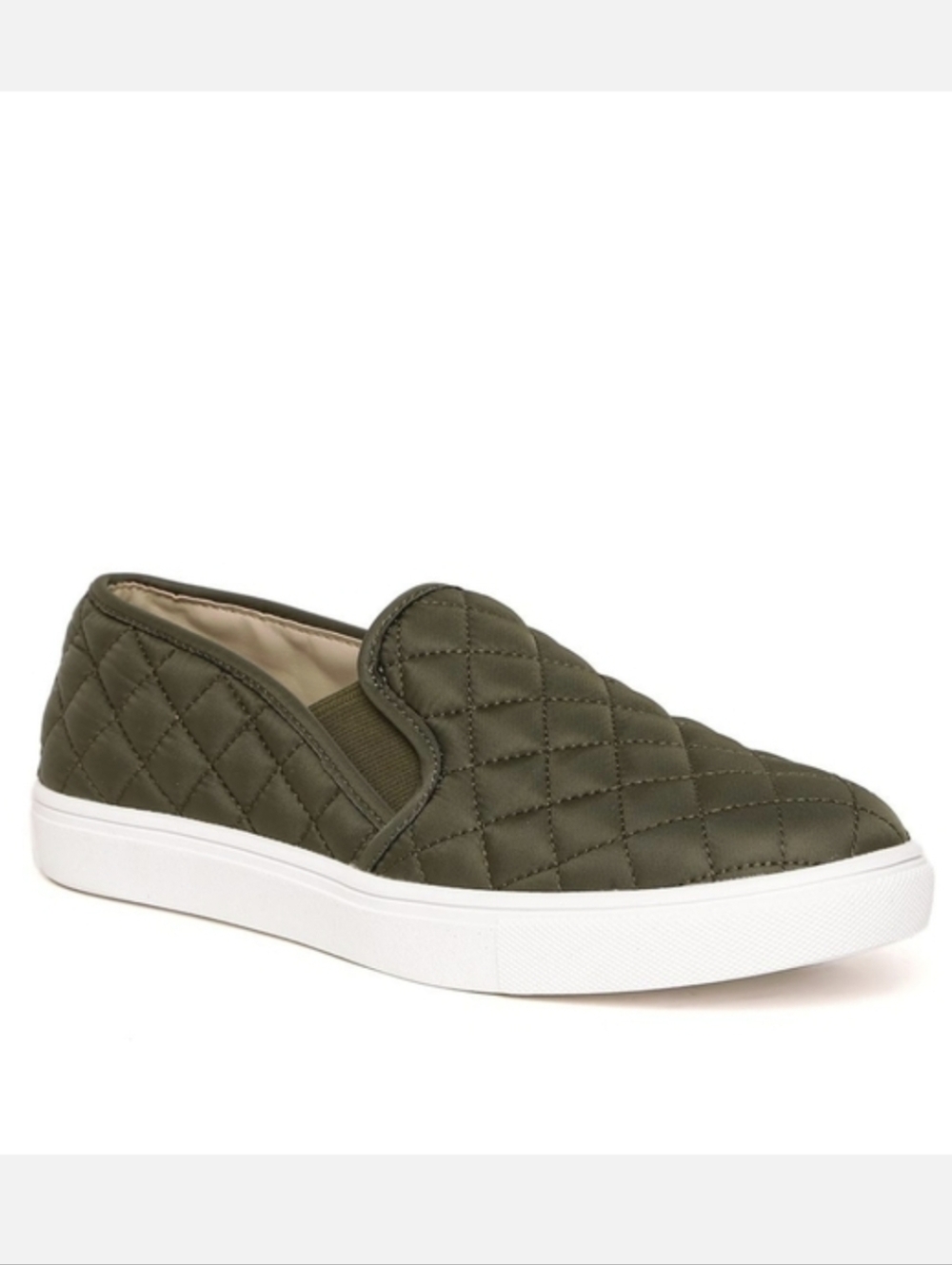 Steve Madden Quilted Olive Green Slip On Sneakers Women’s Size 7.5